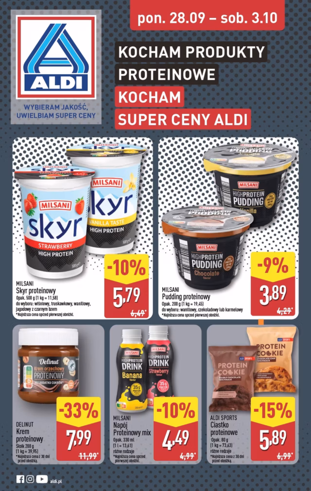 Aldi gazetka od 28.09.2026 - Proteinowe super ceny od poniedziałku