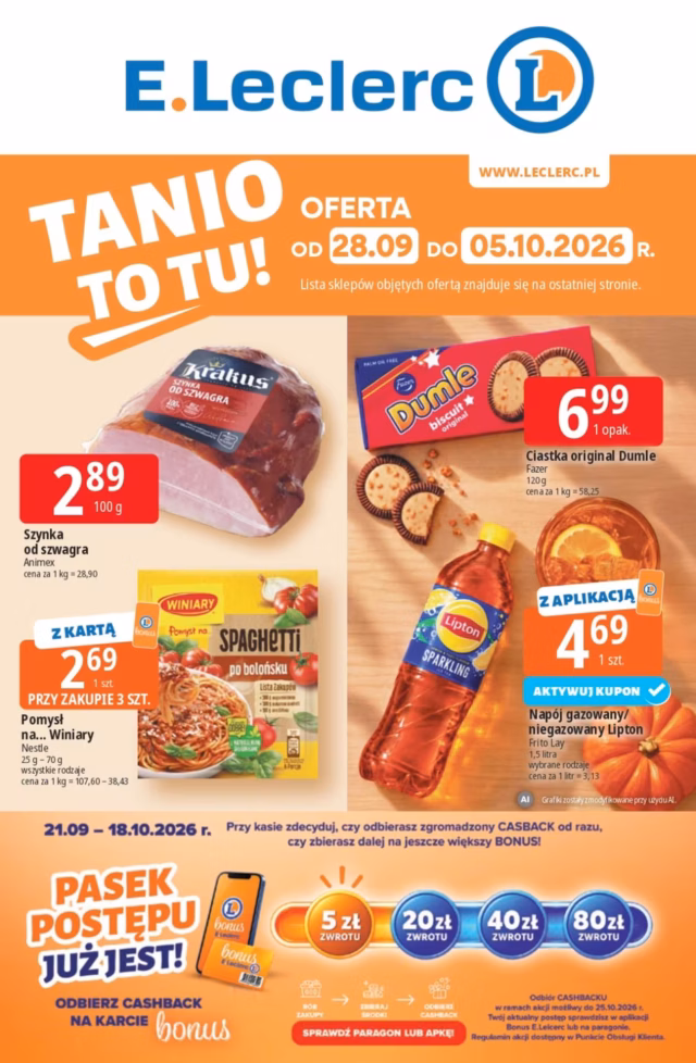 E Leclerc gazetka od 28.09.2026 - Tanie zakupy od poniedziałku