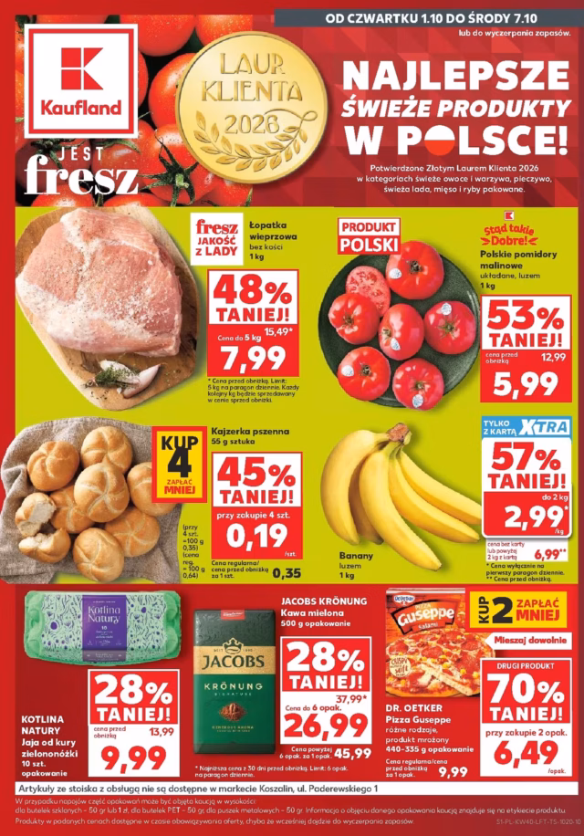 Kaufland gazetka od 01.10.2026 - Świeże produkty i hity od czwartku
